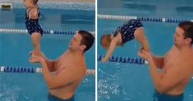 Бебе од речиси една година плива и нурка како професионален ватерполист (видео)