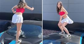 Танцува на покрив на Ламборџини, реакцијата кога пука шофершајбната е хит (ВИДЕО)